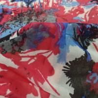 vente de tissu résille lycra imprimé ton rouge ,noir ,blanc ,bleu