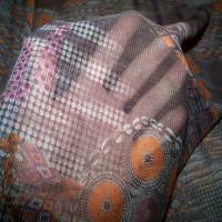 Resille marron imprime orange6