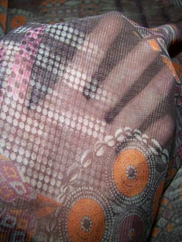 Resille marron imprime orange2