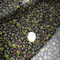 Resille noire imprime petite fleurs jaune6