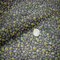 Resille noire imprime petite fleurs jaune8