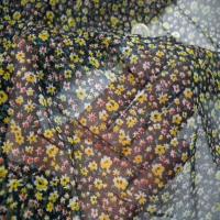 Resille noire imprime petite fleurs jaune9