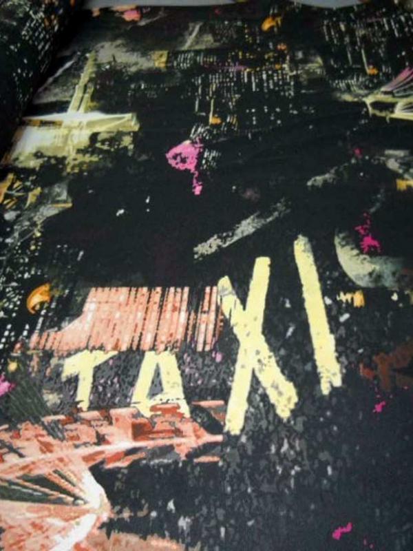 Resille noire imprime taxi