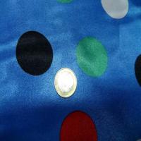 Satin bleu imprime pois4