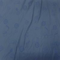 tissu Satin coton bleu indigo a motifs brodés sur Marseille