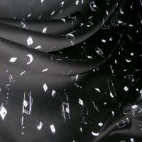 Satin coton fin imprime noir et blanc