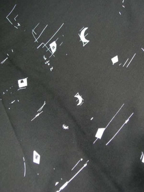 Satin coton fin imprime noir et blanc
