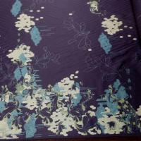 tissu Satin coton lycra aubergine imprimé a Marseille