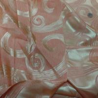 Satin d ameublement faconne volutes double face orange dore2