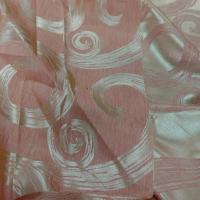 Satin d ameublement faconne volutes double face orange dore3