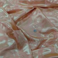Satin d ameublement faconne volutes double face orange dore8