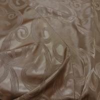 Satin d ameublement faconne volutes double face taupe dore0