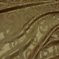 Satin d ameublement faconne volutes double face ton or