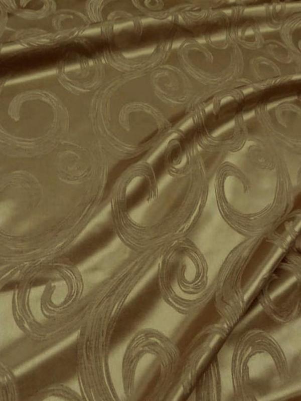 Satin d ameublement faconne volutes double face ton or