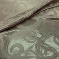 Satin d ameublement motifs volutes double face taupe doré