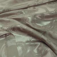 Satin d ameublement motifs volutes double face taupe doré