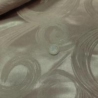 Satin d ameublement motifs volutes double face taupe doré