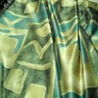 Satin d ameublement ton bleu canard kaki