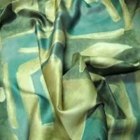 Satin d ameublement ton bleu canard kaki0