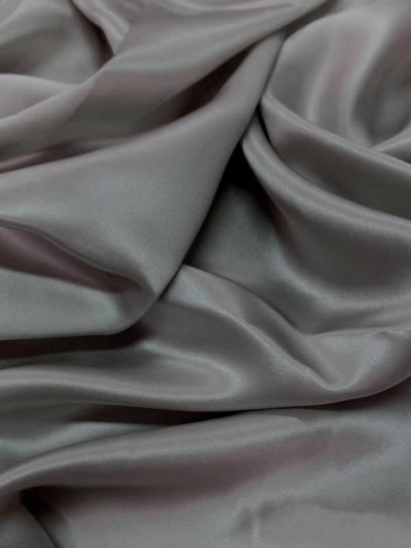 Satin de soie 100 gris metal 1 50m