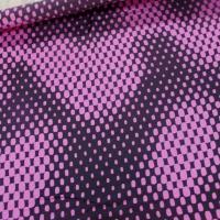 Satin de soie imprime annee 70 ton marron et rose6