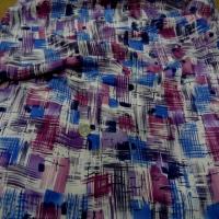 Satin de soie imprime ton violet bleu blanc5