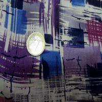 Satin de soie imprime ton violet bleu blanc6