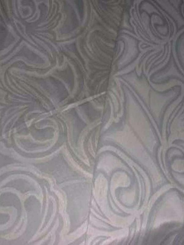 Satin double faconne face ton gris motifs art deco