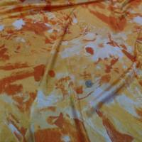 Satin lycra dans la largeur imprimé ton orange