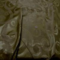 tissu Satin façonné double face dore kaki