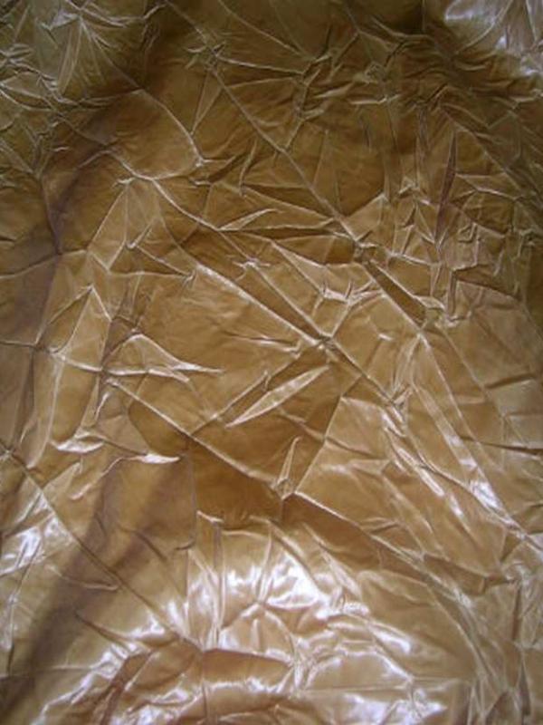 Satin froisse double face dore