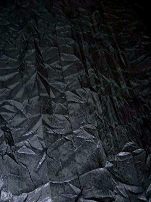 Satin froissé permanent noir