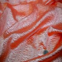Satin fronce changeant ton orange3