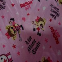 Satin imprime enfant ton rose
