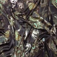 Satin lycra imprime marron et dore6