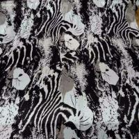 Satin lycra imprime ton blanc casse marron