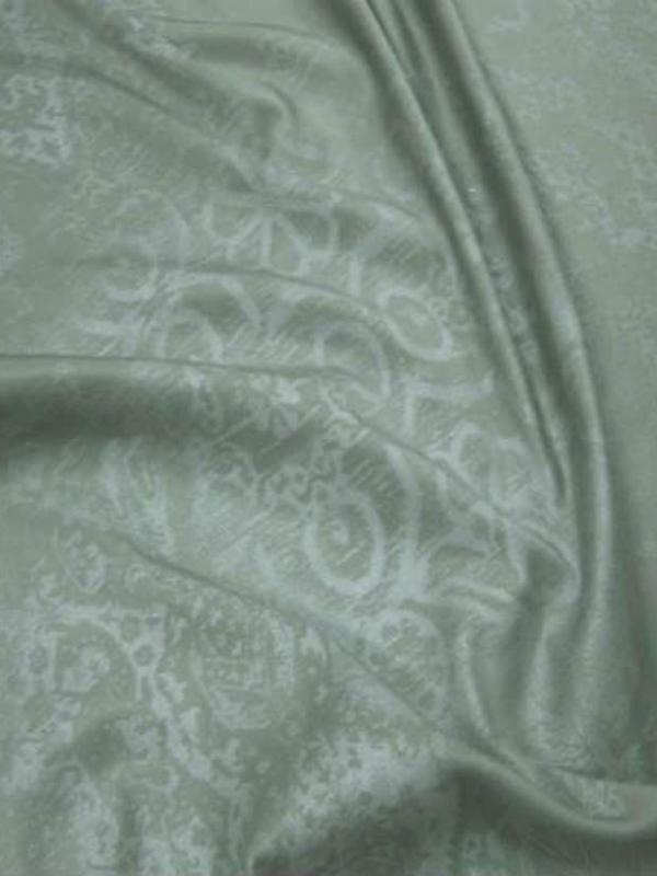 Satin lycra imprime ton vert gris