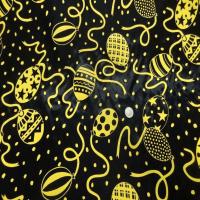 Satin noir imprime jaune