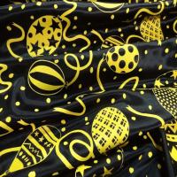 Satin noir imprime jaune7