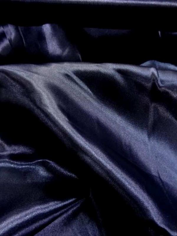 Satin polyester bleu nuit