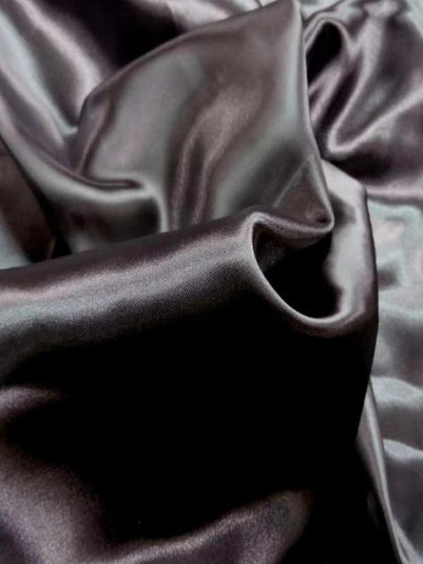 Satin polyester gris fonce