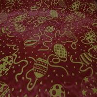 Satin rouge bordeaux imprime jaune4