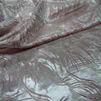 Satin viscose aspect devore vieux rose blanc metallise