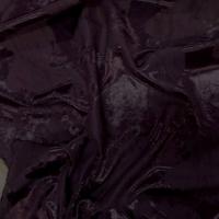 achat satin viscose double face aubergine froissé permanent imprimé fleurs doré