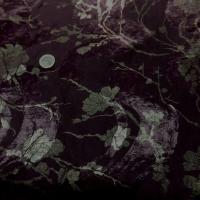 vente de tissu satin viscose double face aubergine froissé permanent imprimé fleurs doré a Marseille