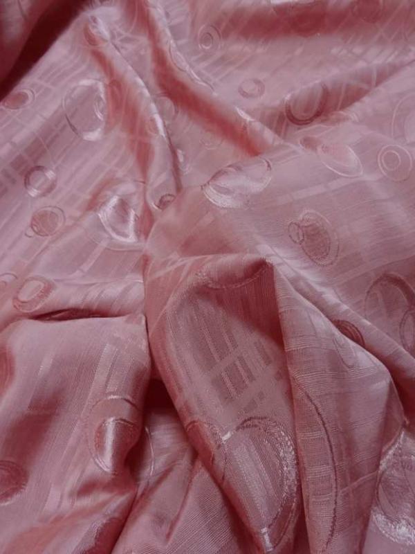 Satine rose brode a motifs ton sur ton