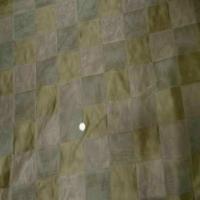 Soie 100 faconne carreaux ton anis