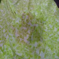 Soie fine effet dupions blanc vert absinthe