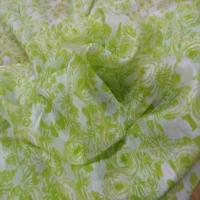 Soie fine effet dupions blanc vert absinthe6