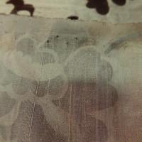 tissu Soie sauvage beige doré a motifs dévoré velours marron pas cher